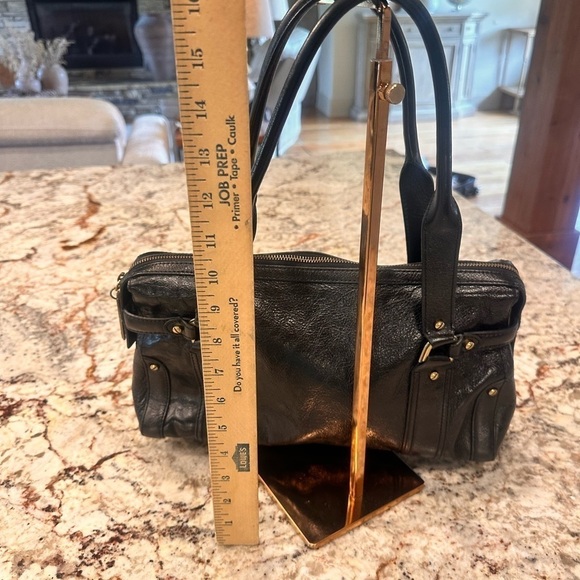 Cole Haan vintage black genuine leather purse bag shoulder straps western moto - Picture 10 of 16